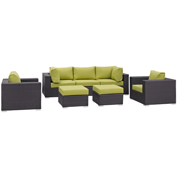 Modway Convene 7 Piece Outdoor Patio Sectional Set - EEI-2200 | Outdoor Sofas, Loveseats & Sectionals | Modishstore-25