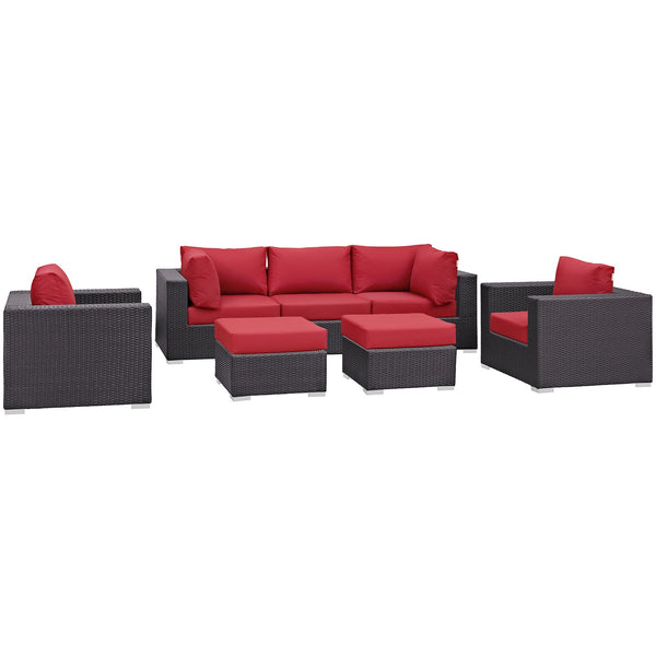 Modway Convene 7 Piece Outdoor Patio Sectional Set - EEI-2200 | Outdoor Sofas, Loveseats & Sectionals | Modishstore-24