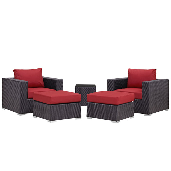 Modway Convene 5 Piece Outdoor Patio Sectional Set - EEI-2201 | Outdoor Sofas, Loveseats & Sectionals | Modishstore-34