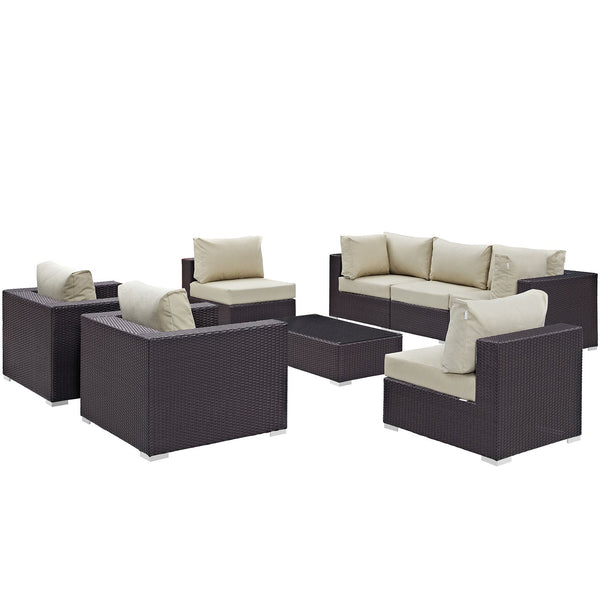 Modway Convene 8 Piece Outdoor Patio Sectional Set - EEI-2203 | Outdoor Sofas, Loveseats & Sectionals | Modishstore-35