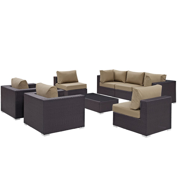 Modway Convene 8 Piece Outdoor Patio Sectional Set - EEI-2203 | Outdoor Sofas, Loveseats & Sectionals | Modishstore-34