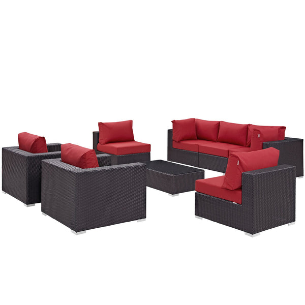 Modway Convene 8 Piece Outdoor Patio Sectional Set - EEI-2203 | Outdoor Sofas, Loveseats & Sectionals | Modishstore-31