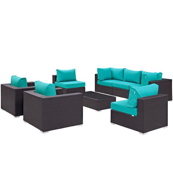 Modway Convene 8 Piece Outdoor Patio Sectional Set - EEI-2203 | Outdoor Sofas, Loveseats & Sectionals | Modishstore-30