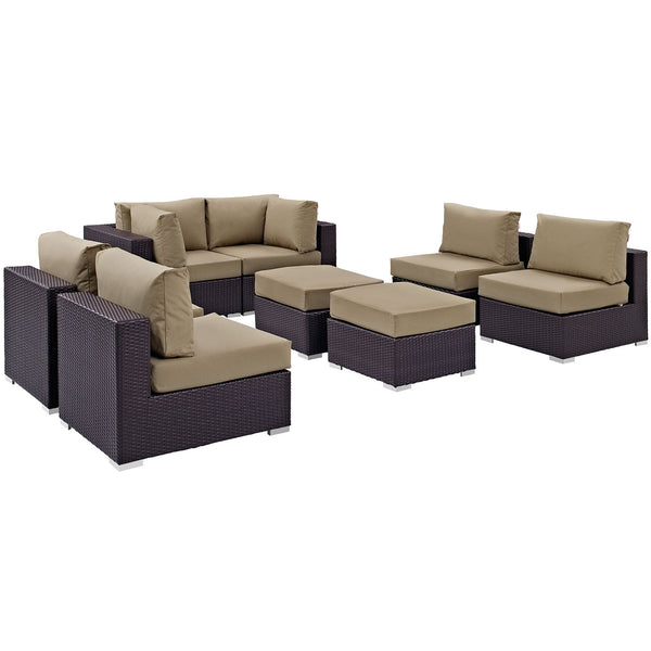 Modway Convene 8 Piece Outdoor Patio Sectional Set - EEI-2204 | Outdoor Sofas, Loveseats & Sectionals | Modishstore-29