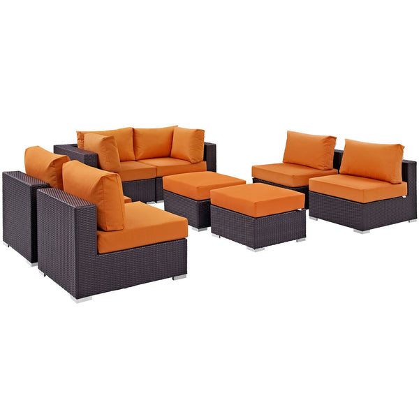 Modway Convene 8 Piece Outdoor Patio Sectional Set - EEI-2204 | Outdoor Sofas, Loveseats & Sectionals | Modishstore-28