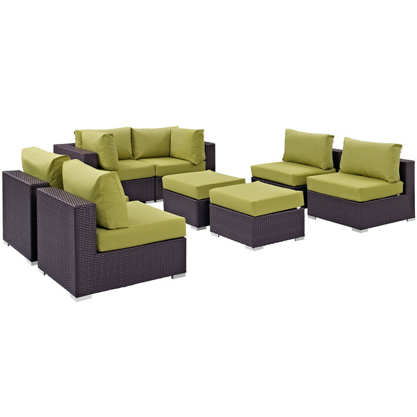 Modway Convene 8 Piece Outdoor Patio Sectional Set - EEI-2204 | Outdoor Sofas, Loveseats & Sectionals | Modishstore-27