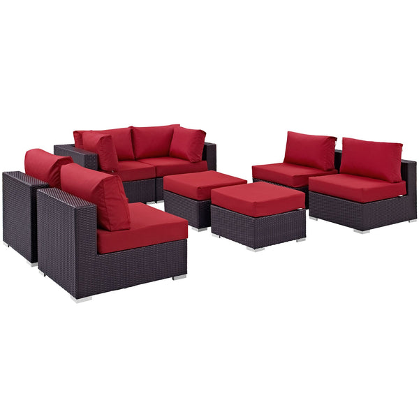 Modway Convene 8 Piece Outdoor Patio Sectional Set - EEI-2204 | Outdoor Sofas, Loveseats & Sectionals | Modishstore-26