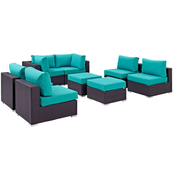 Modway Convene 8 Piece Outdoor Patio Sectional Set - EEI-2204 | Outdoor Sofas, Loveseats & Sectionals | Modishstore-25