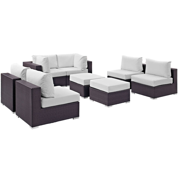 Modway Convene 8 Piece Outdoor Patio Sectional Set - EEI-2204 | Outdoor Sofas, Loveseats & Sectionals | Modishstore-24