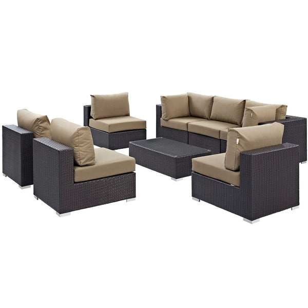 Modway Convene 8 Piece Outdoor Patio Sectional Set - EEI-2205 | Outdoor Sofas, Loveseats & Sectionals | Modishstore-38