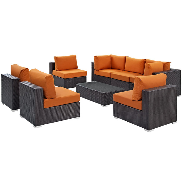 Modway Convene 8 Piece Outdoor Patio Sectional Set - EEI-2205 | Outdoor Sofas, Loveseats & Sectionals | Modishstore-37