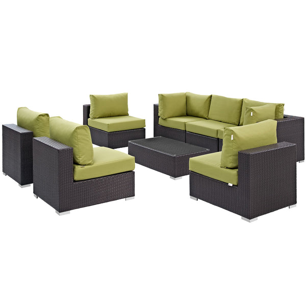 Modway Convene 8 Piece Outdoor Patio Sectional Set - EEI-2205 | Outdoor Sofas, Loveseats & Sectionals | Modishstore-36