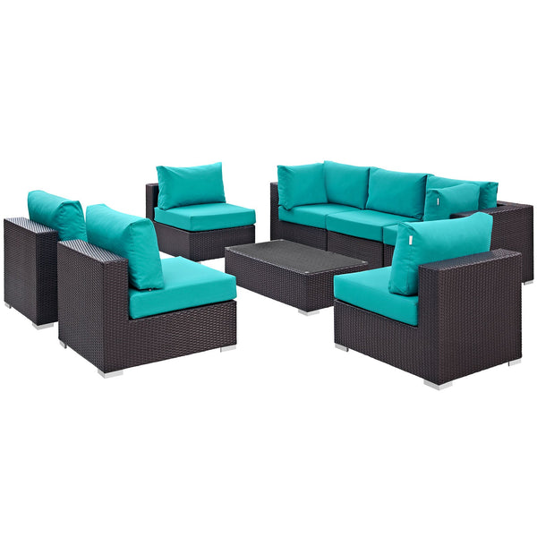 Modway Convene 8 Piece Outdoor Patio Sectional Set - EEI-2205 | Outdoor Sofas, Loveseats & Sectionals | Modishstore-34