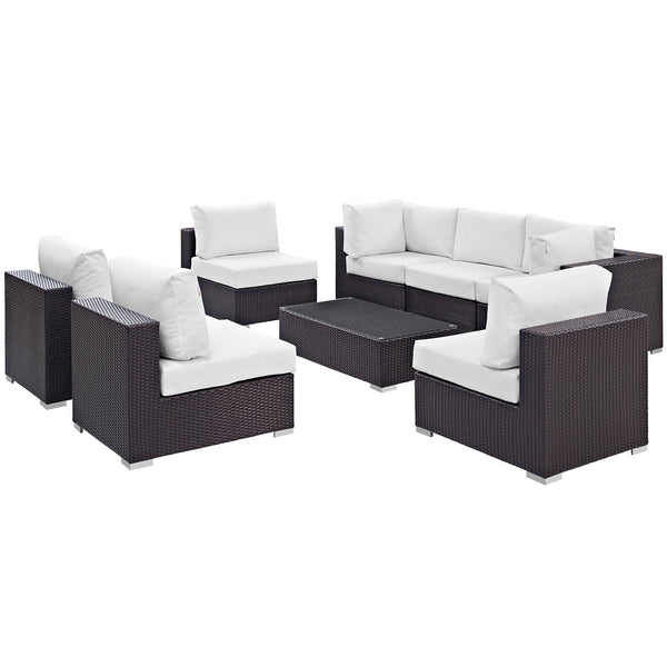 Modway Convene 8 Piece Outdoor Patio Sectional Set - EEI-2205 | Outdoor Sofas, Loveseats & Sectionals | Modishstore-33