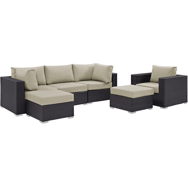 Modway Convene 6 Piece Outdoor Patio Sectional Set - EEI-2207 | Outdoor Sofas, Loveseats & Sectionals | Modishstore-37