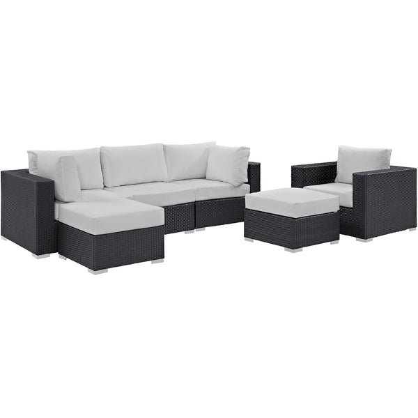 Modway Convene 6 Piece Outdoor Patio Sectional Set - EEI-2207 | Outdoor Sofas, Loveseats & Sectionals | Modishstore-31