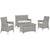 Modway Bridge 4 Piece Outdoor Patio Rattan Conversation Set | Outdoor Sofas, Loveseats & Sectionals | Modishstore-39