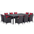 Modway Convene 11 Piece Outdoor Patio 90