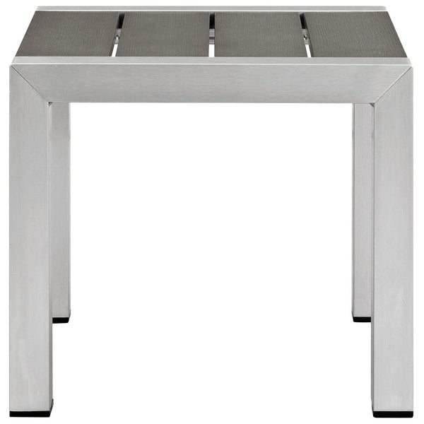 Modway Shore Outdoor Patio Aluminum Side Table - Silver Gray | Side Tables | Modishstore-2