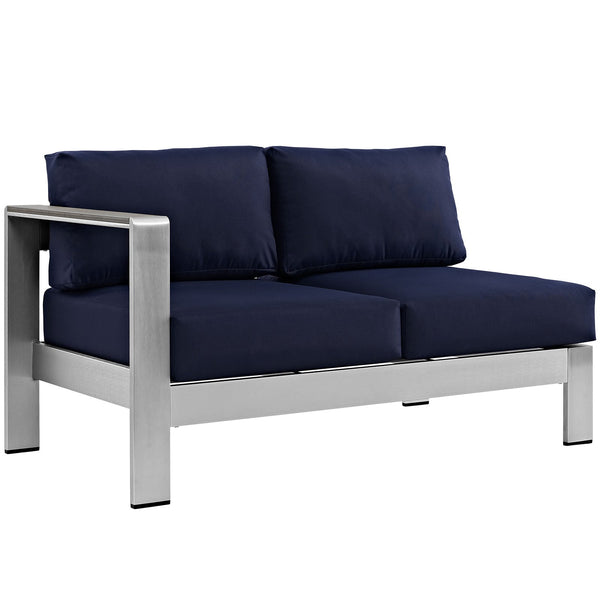 Modway Shore Left-Arm Corner Sectional Outdoor Patio Aluminum Loveseat | Outdoor Sofas, Loveseats & Sectionals | Modishstore-17