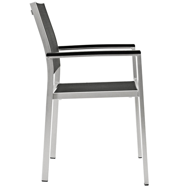 Modway Shore Outdoor Patio Aluminum Dining Chair - Silver Black