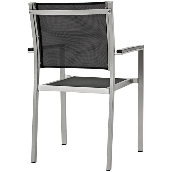 Modway Shore Outdoor Patio Aluminum Dining Chair - Silver Black