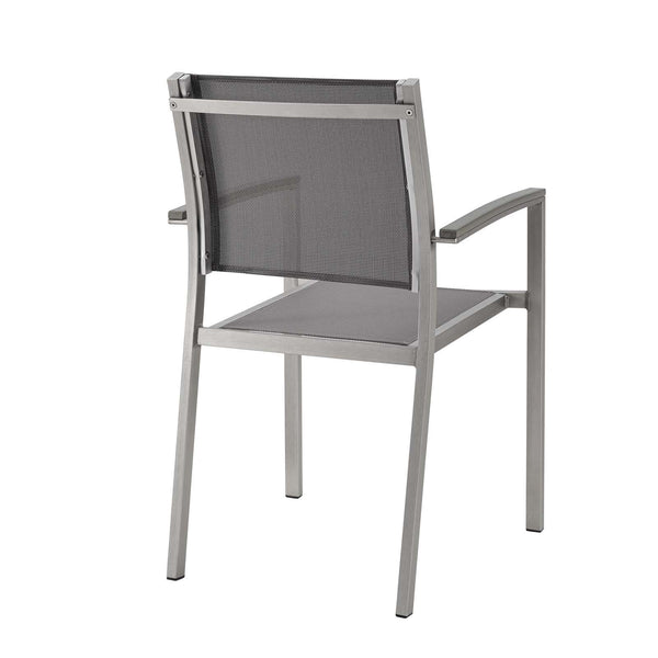 Modway Shore Outdoor Patio Aluminum Dining Chair - Silver Black