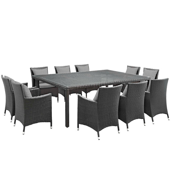 Modway Sojourn 11 Piece Outdoor Patio Sunbrella Dining Set - EEI-2311 | Outdoor Dining Set | Modishstore-27