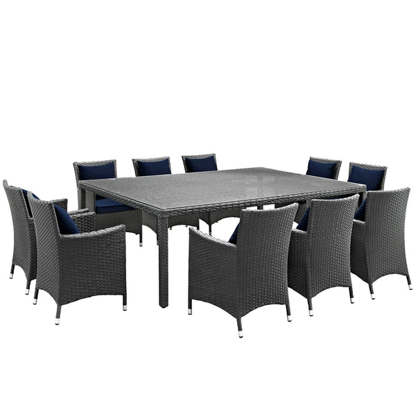 Modway Sojourn 11 Piece Outdoor Patio Sunbrella Dining Set - EEI-2311 | Outdoor Dining Set | Modishstore-35