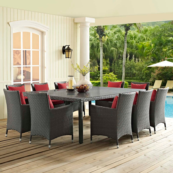 Modway Sojourn 11 Piece Outdoor Patio Sunbrella Dining Set - EEI-2311 | Outdoor Dining Set | Modishstore-22