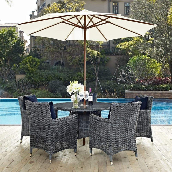 Modway Summon 7 Piece Outdoor Patio Sunbrella Dining Set - EEI-2328 | Outdoor Dining Sets | Modishstore