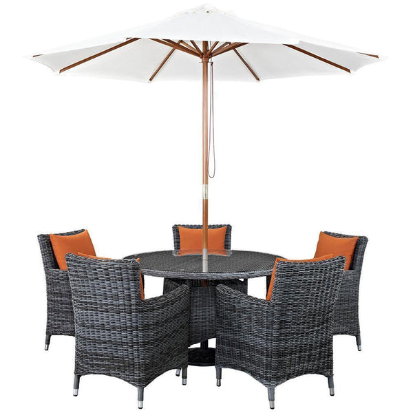 Modway Summon 7 Piece Outdoor Patio Sunbrella Dining Set - EEI-2328 | Outdoor Dining Sets | Modishstore-6