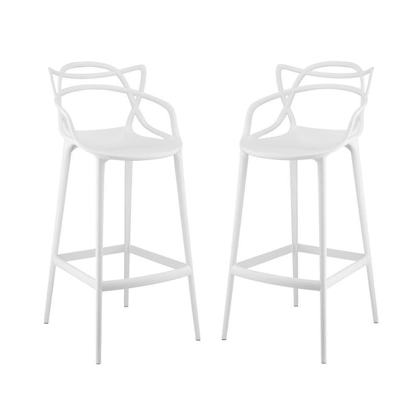 Modway Entangled Bar Stool Set of 2 - White | Bar Stools | Modishstore-4