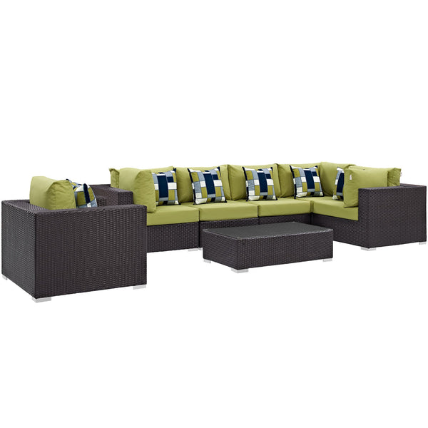 Modway Convene 7 Piece Outdoor Patio Sectional Set - EEI-2350 | Outdoor Sofas, Loveseats & Sectionals | Modishstore-21