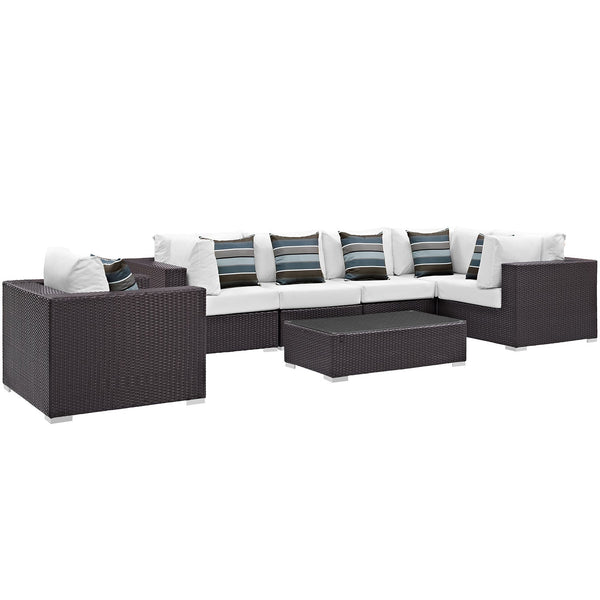 Modway Convene 7 Piece Outdoor Patio Sectional Set - EEI-2350 | Outdoor Sofas, Loveseats & Sectionals | Modishstore-18