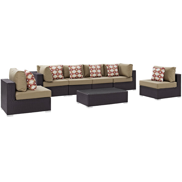 Modway Convene 7 Piece Outdoor Patio Sectional Set - EEI-2357 | Outdoor Sofas, Loveseats & Sectionals | Modishstore-23