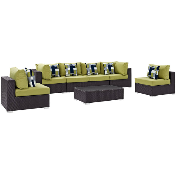 Modway Convene 7 Piece Outdoor Patio Sectional Set - EEI-2357 | Outdoor Sofas, Loveseats & Sectionals | Modishstore-21