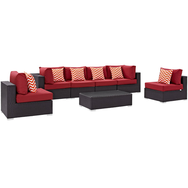 Modway Convene 7 Piece Outdoor Patio Sectional Set - EEI-2357 | Outdoor Sofas, Loveseats & Sectionals | Modishstore-20