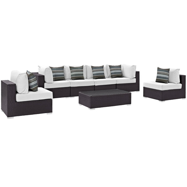 Modway Convene 7 Piece Outdoor Patio Sectional Set - EEI-2357 | Outdoor Sofas, Loveseats & Sectionals | Modishstore-18