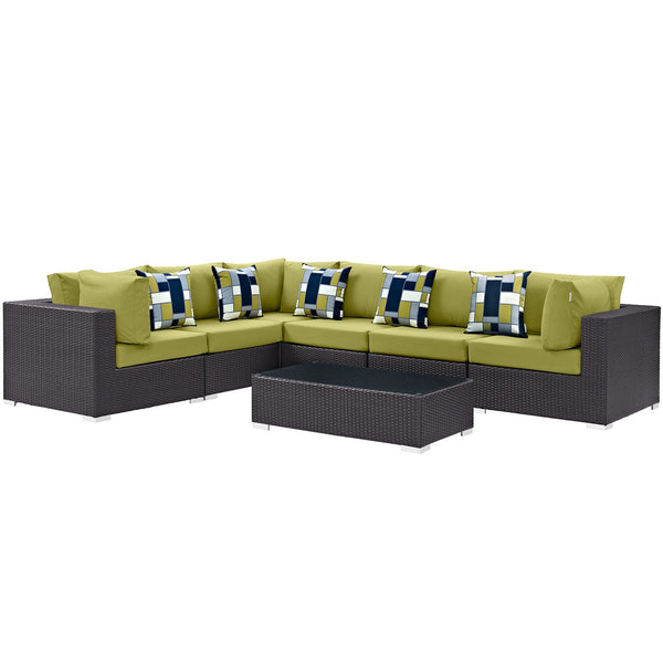 Modway Convene 7 Piece Outdoor Patio Sectional Set - EEI-2361 | Outdoor Sofas, Loveseats & Sectionals | Modishstore-22