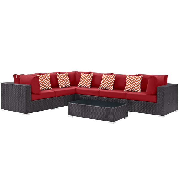 Modway Convene 7 Piece Outdoor Patio Sectional Set - EEI-2361 | Outdoor Sofas, Loveseats & Sectionals | Modishstore-21