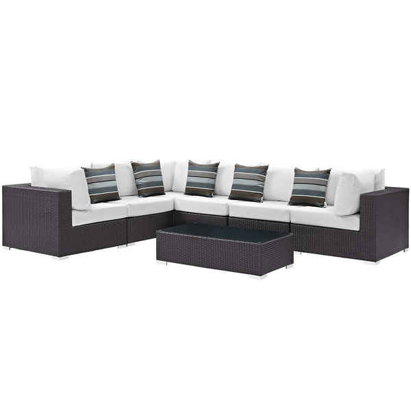 Modway Convene 7 Piece Outdoor Patio Sectional Set - EEI-2361 | Outdoor Sofas, Loveseats & Sectionals | Modishstore-19