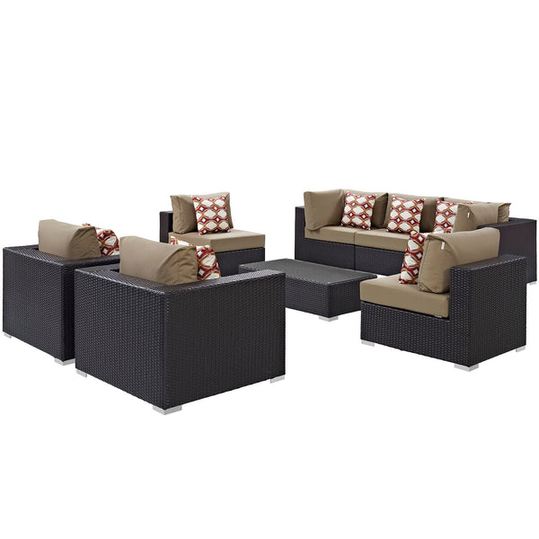 Modway Convene 8 Piece Outdoor Patio Sectional Set - EEI-2368 | Outdoor Sofas, Loveseats & Sectionals | Modishstore-30