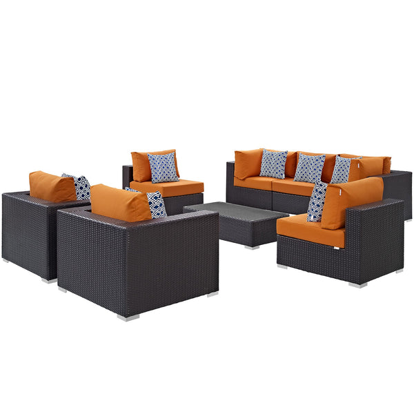 Modway Convene 8 Piece Outdoor Patio Sectional Set - EEI-2368 | Outdoor Sofas, Loveseats & Sectionals | Modishstore-29