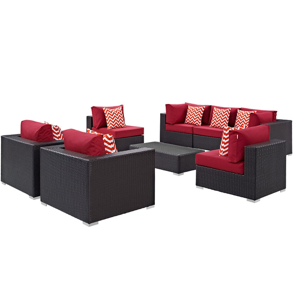 Modway Convene 8 Piece Outdoor Patio Sectional Set - EEI-2368 | Outdoor Sofas, Loveseats & Sectionals | Modishstore-27