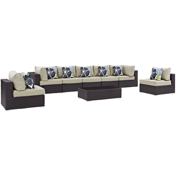 Modway Convene 8 Piece Outdoor Patio Sectional Set - EEI-2370 | Outdoor Sofas, Loveseats & Sectionals | Modishstore-25