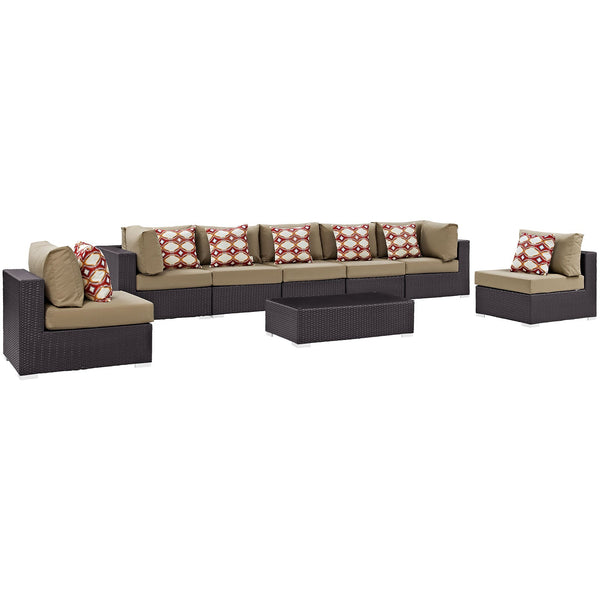 Modway Convene 8 Piece Outdoor Patio Sectional Set - EEI-2370 | Outdoor Sofas, Loveseats & Sectionals | Modishstore-24