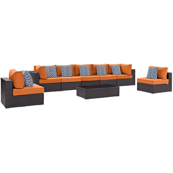 Modway Convene 8 Piece Outdoor Patio Sectional Set - EEI-2370 | Outdoor Sofas, Loveseats & Sectionals | Modishstore-23