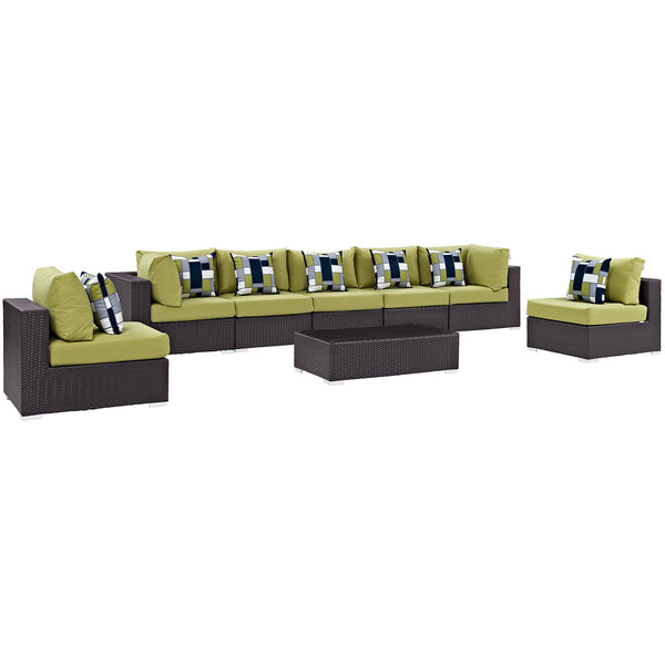 Modway Convene 8 Piece Outdoor Patio Sectional Set - EEI-2370 | Outdoor Sofas, Loveseats & Sectionals | Modishstore-22