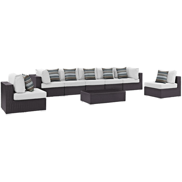 Modway Convene 8 Piece Outdoor Patio Sectional Set - EEI-2370 | Outdoor Sofas, Loveseats & Sectionals | Modishstore-19